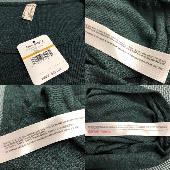 NWT Free People Boundary LongSleeve Green Top S - Picture 8 of 10